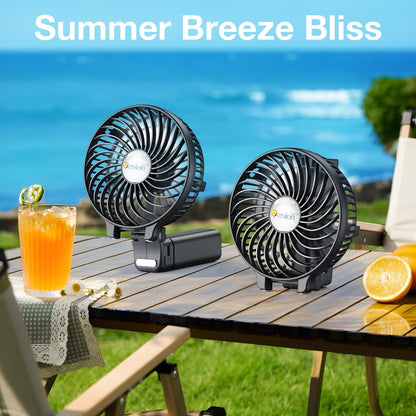 Mini Handheld Fan, USB Desk Fan, Small Personal Portable Table Fan with USB Rechargeable Battery Operated Cooling Folding Electric Fan for Travel Office Room Household Black