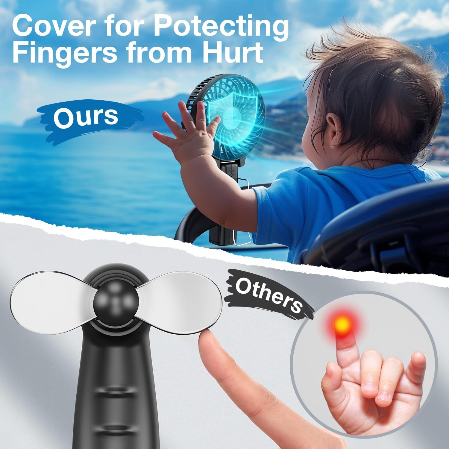 Mini Handheld Fan, USB Desk Fan, Small Personal Portable Table Fan with USB Rechargeable Battery Operated Cooling Folding Electric Fan for Travel Office Room Household Black