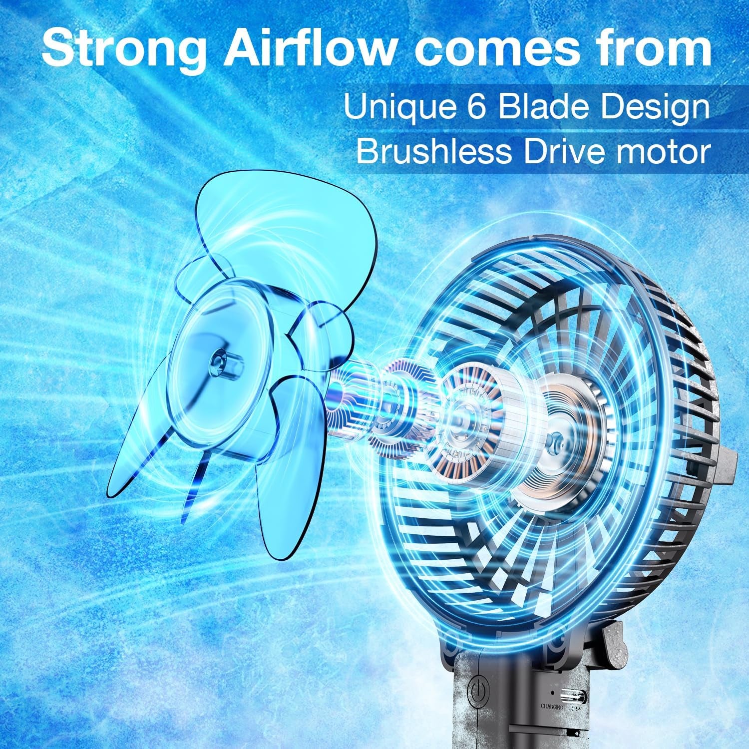 Mini Handheld Fan, USB Desk Fan, Small Personal Portable Table Fan with USB Rechargeable Battery Operated Cooling Folding Electric Fan for Travel Office Room Household Black