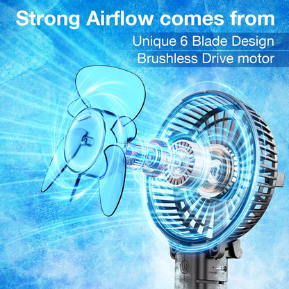 Mini Handheld Fan, USB Desk Fan, Small Personal Portable Table Fan with USB Rechargeable Battery Operated Cooling Folding Electric Fan for Travel Office Room Household Black