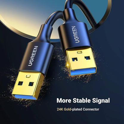 UGREEN USB to USB Cable, USB 3.0 Male to Male Type a to Type a Cable for Data Transfer Compatible with Hard Drive, Laptop, DVD Player, TV, USB 3.0 Hub, Monitor, Camera, Set up Box and More 3FT